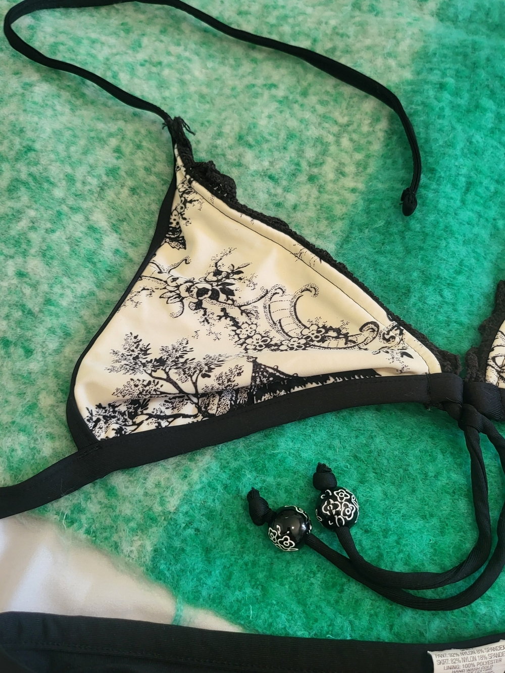 Massimo Black and White Floral Two-Piece Bikini Set - Picture 4 of 7